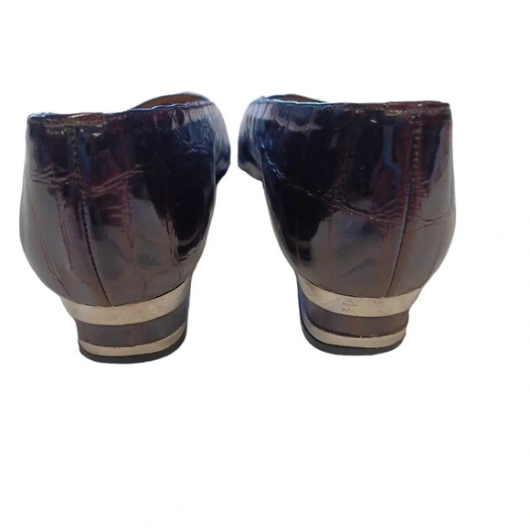 Roberto Capucci Alligator Print Brown Block Pumps Size AA Approx Size 9 - Picture 4 of 7